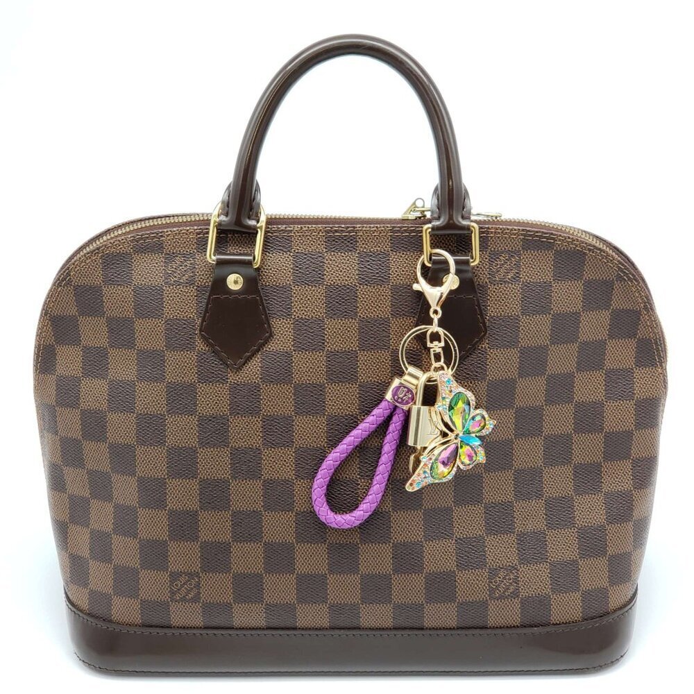 LV Authentic Gold Padlock 🔒 Key Set w/ Unbranded Butterfly Keychain Charm - Picture 3 of 6